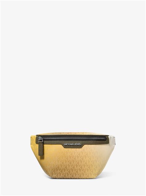 Michael Kors Cooper Ombre Signature Logo Sling Pack Olive Combo ...