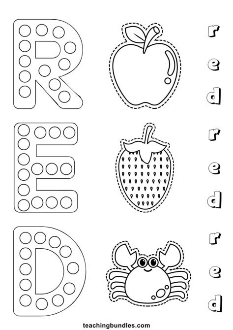 Image result for Color Red Worksheet