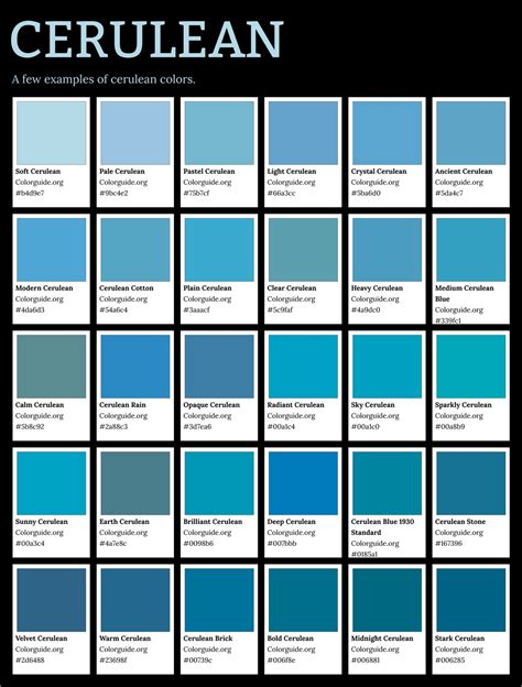 50 Types of Cerulean - Colorguide.org