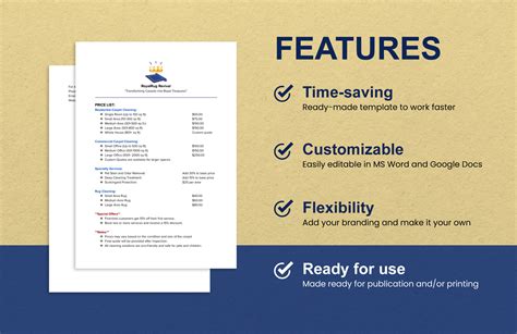 Carpet Cleaning Price List Template in Word, PDF, Google Docs ...