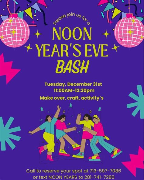 Noon Year’s Eve Bash, 2730 Smith Ranch Rd Suite 117, Pearland, TX, 31 ...