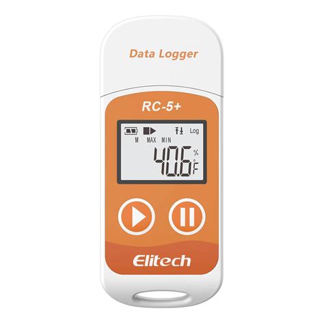 Elitech Plastic RC-5+ PDF USB Temperature Data Logger Reusable Recorder ...