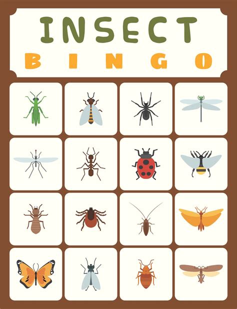 Bug Bingo Game - 6 Free PDF Printables | Printablee | Insect activities ...