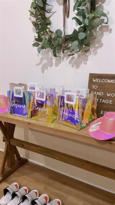 Bachelorette gifts bridesmaids holographic goody bag care packages ...