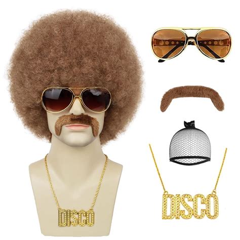 YargelHair 70s Afro Wigs for Men Rocker Disco Party 5pcs Set India | Ubuy