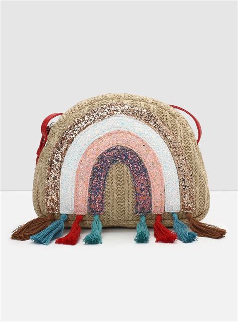 Buy Girls Embellished Rainbow Sling Bag with Tassels Online at just Rs ...