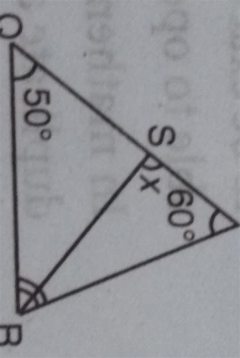 In ∆PQR, ∆P = 60° and bisector of ∆R meets PQ at S as shown in the ...