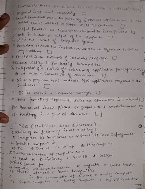 please answer me marked questions. first of this are true false ...
