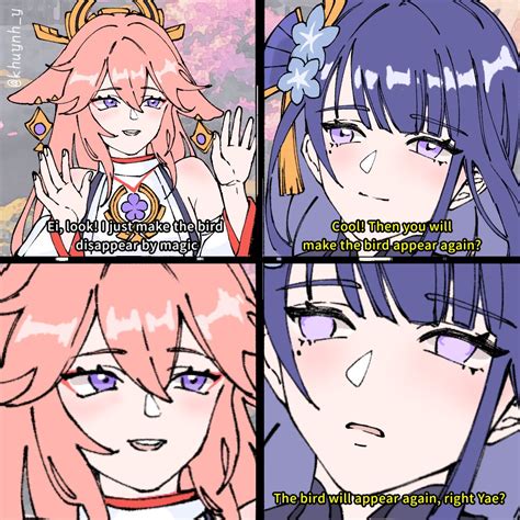 raiden shogun and yae miko (genshin impact) drawn by khuynh_y | Danbooru