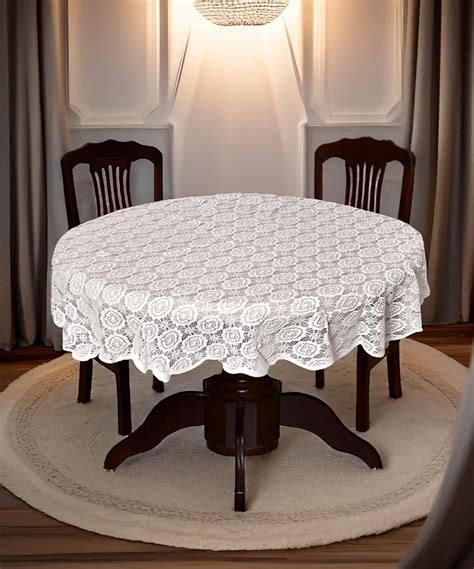 Buy Weavers Villa Floral Cotton Net 4 Seater Round Table Cover (56 x 56 ...