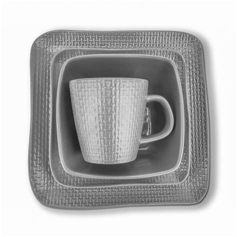 Stone Lain Gray Stoneware Dinnerware in the Dinnerware department at ...