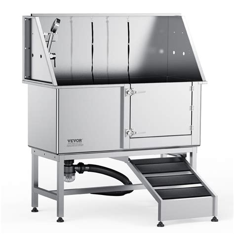 VEVOR 62" Pet Dog Bathing Station w/Ramp, Professional Stainless Steel ...