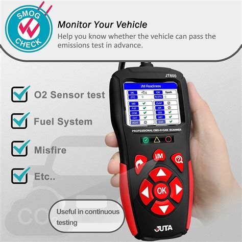 Buy JUTA JT600 Car OBD2 Scanner Code Reader, Graphing Battery Test ...