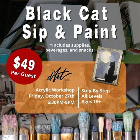 Black Cat Sip & Paint, d'Art Center, Norfolk, October 27 2023 ...