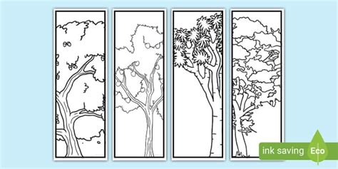 Tree Bookmarks to Colour | Resources | Twinkl