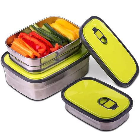 Buy FunBlast Stainless Steel Leak Proof Lunch Box – Set of 3 Pc Lunch ...