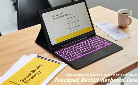 ProElite TouchPad Keyboard case for Galaxy Tab S10 Lite/S9 FE/S10 FE 10 ...