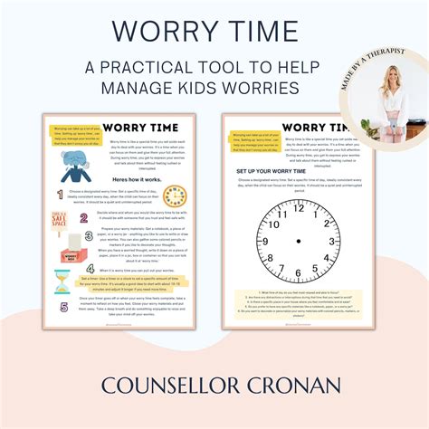 Setting up a Worry Time for Kids Worksheets, Infographic, Worry Jar, Managing Feelings, Self ...