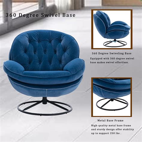 Buy Baysitone Velvet Swivel Accent Chair with Ottoman Set, Modern ...