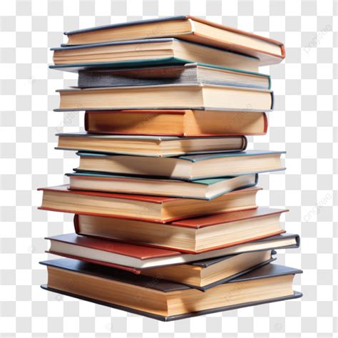 Books Stacked Isolated On Transparent Background, Books, Stacked ...