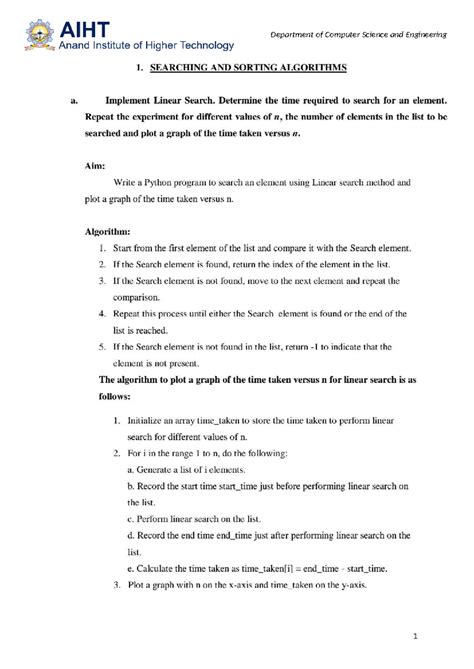 CS3401 - Algorithms lab notes and study guide - Studocu