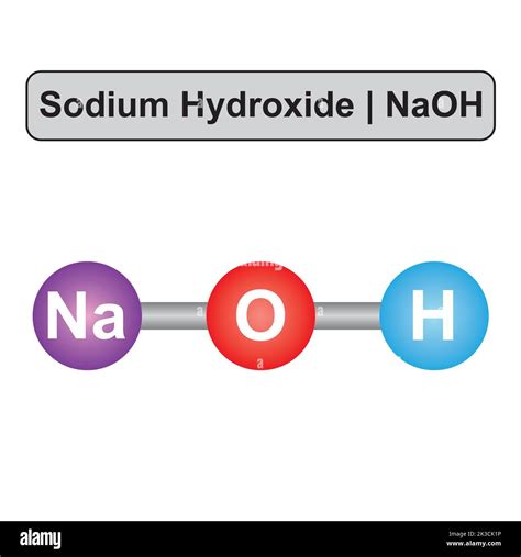 Molecular Model of Sodium Hydroxide (NaOH) Molecule. Vector ...