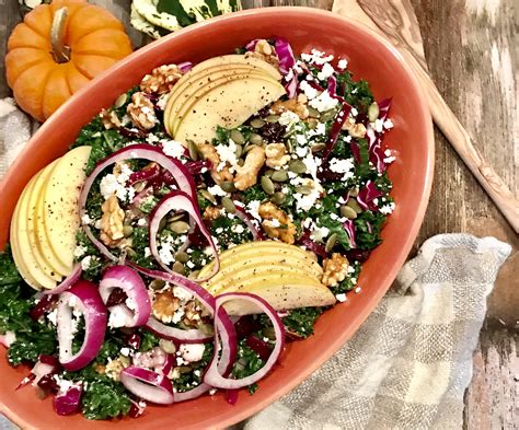 Fall Harvest Kale Salad with a Honey-Apple Cider Vinaigrette - A Hint ...