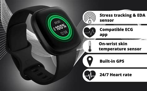 Fitbit Versa 3 Health & Fitness Smartwatch with GPS, 24/7 Heart Rate ...
