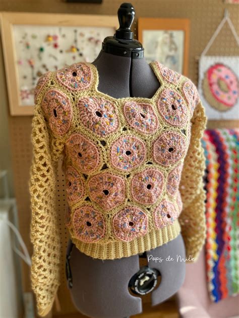 Sugar Rush Crochet Donut Sweater — Pops de Milk - Fun and Nerdy Crochet ...