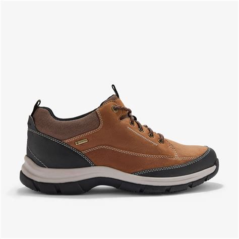 Mens Spypath Lo GORE-TEX Dark Tan Leather Shoes | Clarks