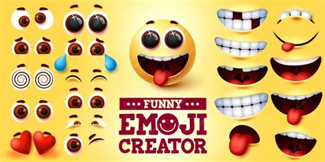 Ensemble de créateurs de vecteurs emoji drôles Kit Emojis dans des ...