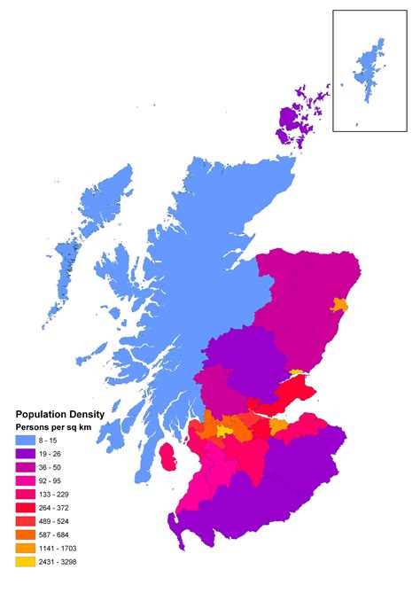 Population density of Scotland | Cartography, Map, Landscape