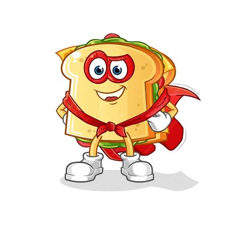 Premium Vector | The sandwich heroes character mascot
