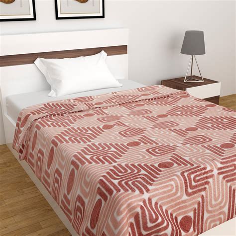 Buy Fiesta Printed Single Blanket- Peach- 120 x 180 cm from Home Centre ...