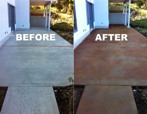 Staining Concrete Patio Before And After at Leona Freedman blog