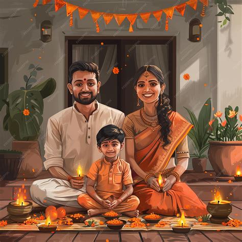 Premium Photo | Family Portrait Indian Parents and Children