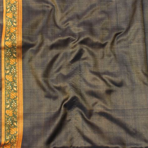 Black Pure Soft Satin Silk Tanchoi Jamawar Banarasi Handloom Saree - Tilfi