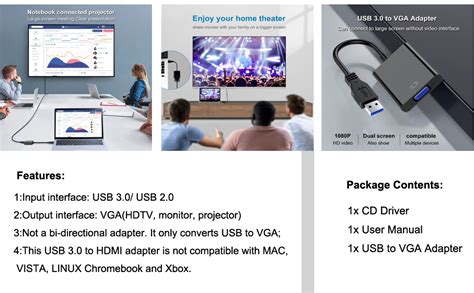Mindorlen USB to Vga Adapter,USB 3.0/2.0 to Vga Adapter Multi-Display ...