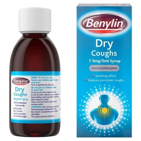 Benylin Dry Cough Syrup, 150ml – Fast, Soothing Relief for Dry Tickly Coughs | Dock Pharmacy UK