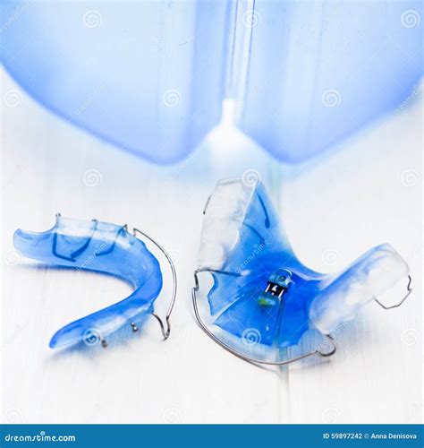 Dental Blue Removable Braces or Retainers for Teeth, Orthodontic Stock Photo - Image of cure ...