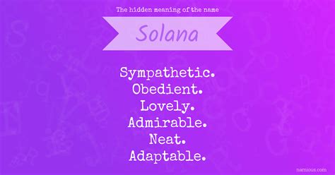 The hidden meaning of the name Solana | Namious