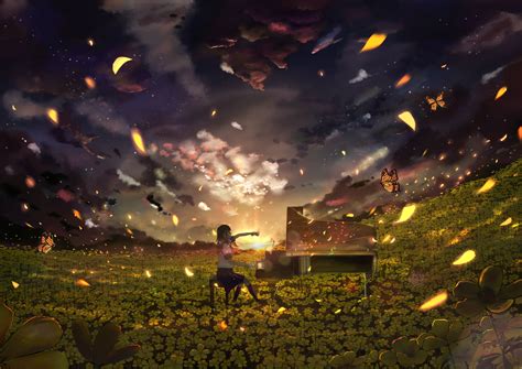 Download Girl Playing Music Anime 4k Wallpaper | Wallpapers.com