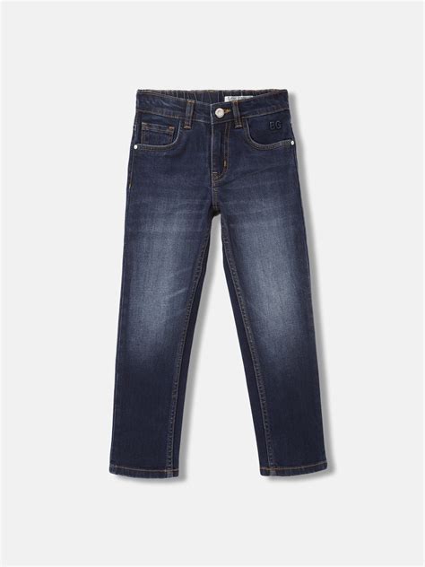 Blue Giraffe Boys Solid Blue Straight Fit Jeans – Iconic India