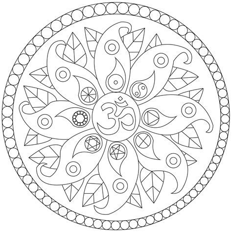 Simple Mandala with symbols - Easy Mandalas for kids