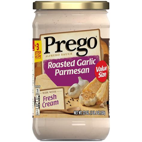 Amazon.com : Prego Alfredo Sauce, Roasted Garlic Parmesan, 22 oz. Jar ...