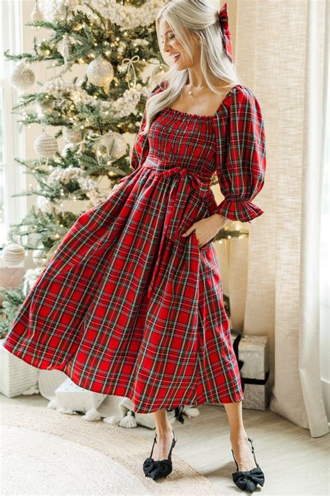 All I Want Red Tartan Plaid Midi Dress - Shop the Mint