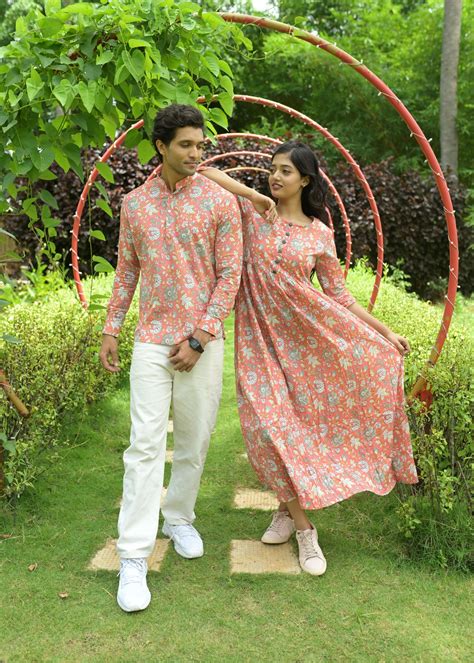 Cotton Couple Matching Combo Dress