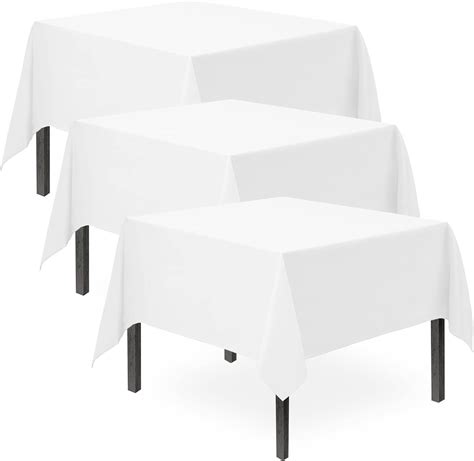3pk White Table Cloth Party | 121 x 121cm | White Plastic Table Cover ...