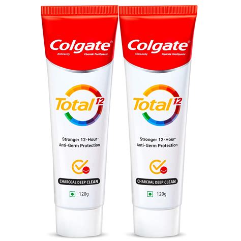 Buy Colgate Total 120 gm+120 gm (240 gm) Charcoal Deep Clean ...