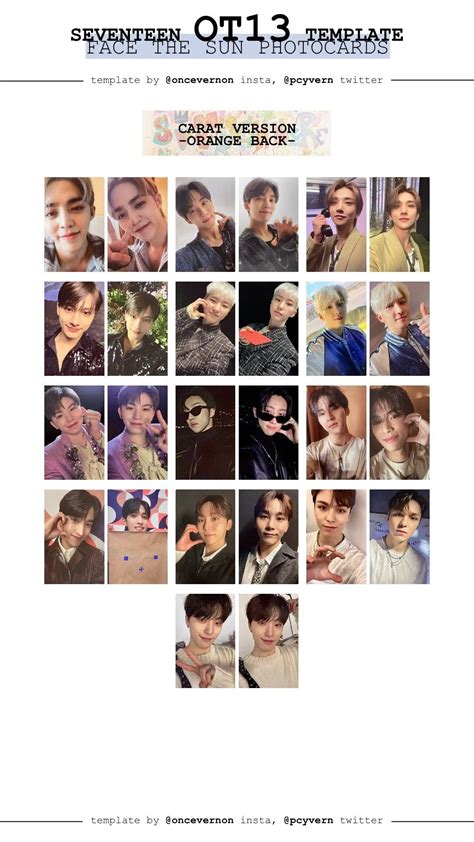 Seventeen Fml Photocard Template - Printable And Enjoyable Learning